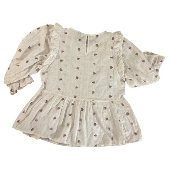 Universal Thread White Peplum Blouse with Ruffled Sleeves - Picture 7 of 7